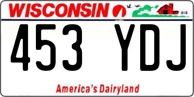 WI license plate 453YDJ