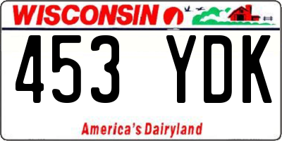 WI license plate 453YDK