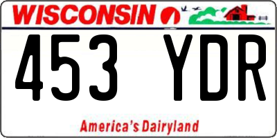 WI license plate 453YDR