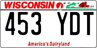 WI license plate 453YDT