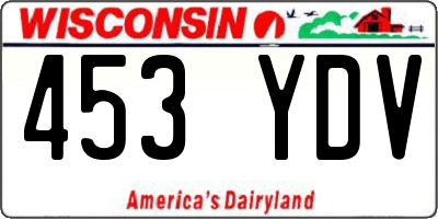 WI license plate 453YDV