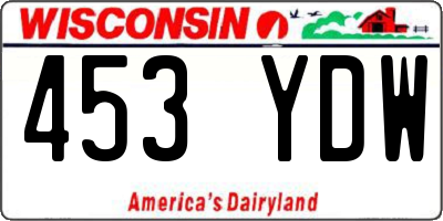 WI license plate 453YDW