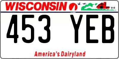 WI license plate 453YEB