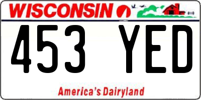 WI license plate 453YED