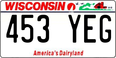 WI license plate 453YEG