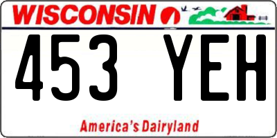 WI license plate 453YEH