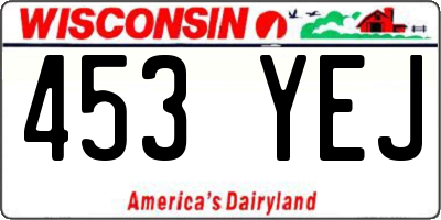 WI license plate 453YEJ