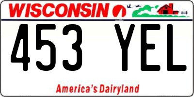 WI license plate 453YEL