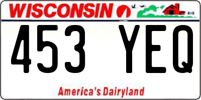 WI license plate 453YEQ