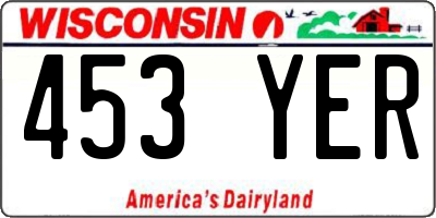 WI license plate 453YER
