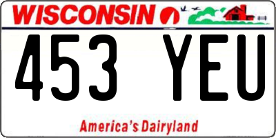 WI license plate 453YEU