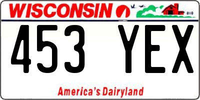 WI license plate 453YEX