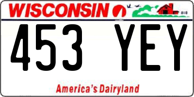 WI license plate 453YEY