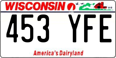 WI license plate 453YFE