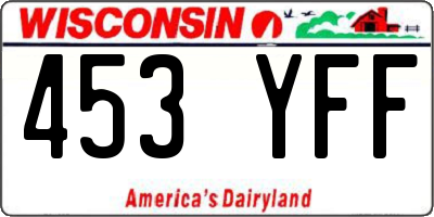 WI license plate 453YFF
