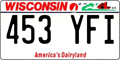 WI license plate 453YFI