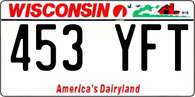 WI license plate 453YFT