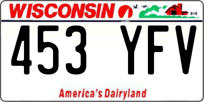WI license plate 453YFV