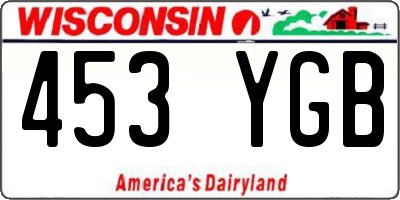 WI license plate 453YGB