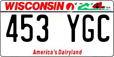 WI license plate 453YGC
