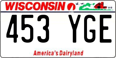 WI license plate 453YGE