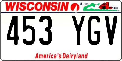 WI license plate 453YGV