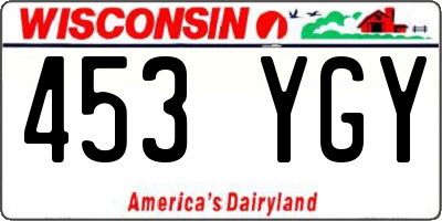WI license plate 453YGY