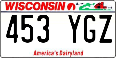 WI license plate 453YGZ