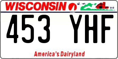 WI license plate 453YHF