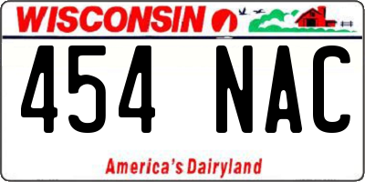 WI license plate 454NAC