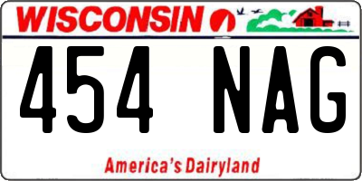 WI license plate 454NAG