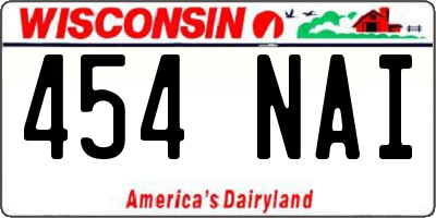 WI license plate 454NAI