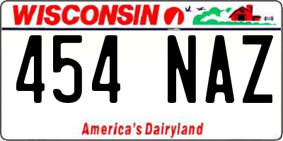 WI license plate 454NAZ