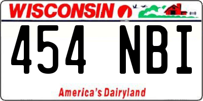 WI license plate 454NBI