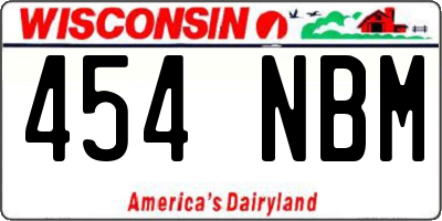 WI license plate 454NBM