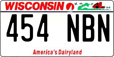 WI license plate 454NBN