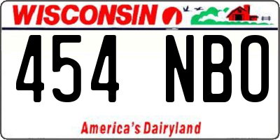 WI license plate 454NBO