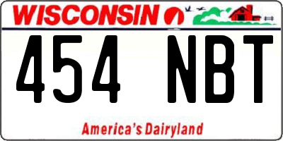 WI license plate 454NBT