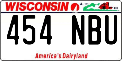 WI license plate 454NBU
