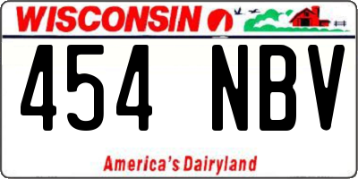 WI license plate 454NBV