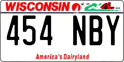 WI license plate 454NBY