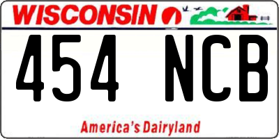 WI license plate 454NCB