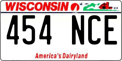 WI license plate 454NCE