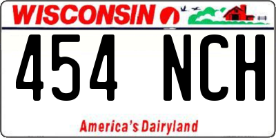 WI license plate 454NCH