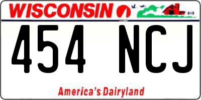 WI license plate 454NCJ