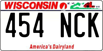 WI license plate 454NCK