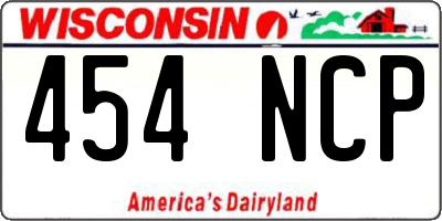 WI license plate 454NCP