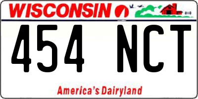 WI license plate 454NCT