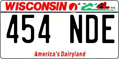 WI license plate 454NDE
