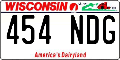 WI license plate 454NDG